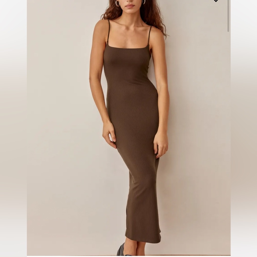Reformation Trish Knit Dress. Small, chocolate brown